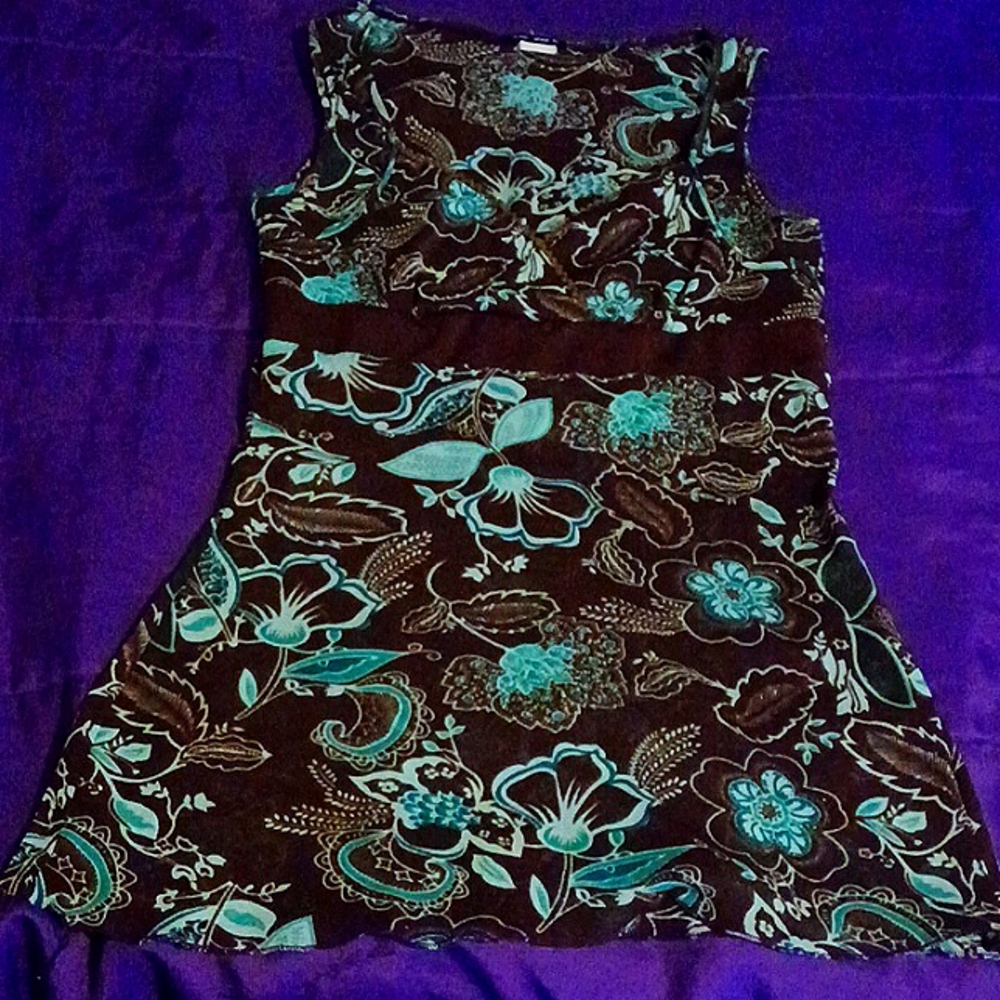 Lia Lee Sheer Floral Sleeveless dress top